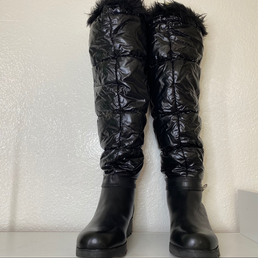 Micheal Kors Brandy Tall Quilted Fur Puffer Boots